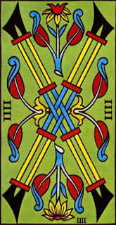 Cliquez pour lire la page sur La Signification Exacte Du Quatre De Bâton Du Tarot De Marseille