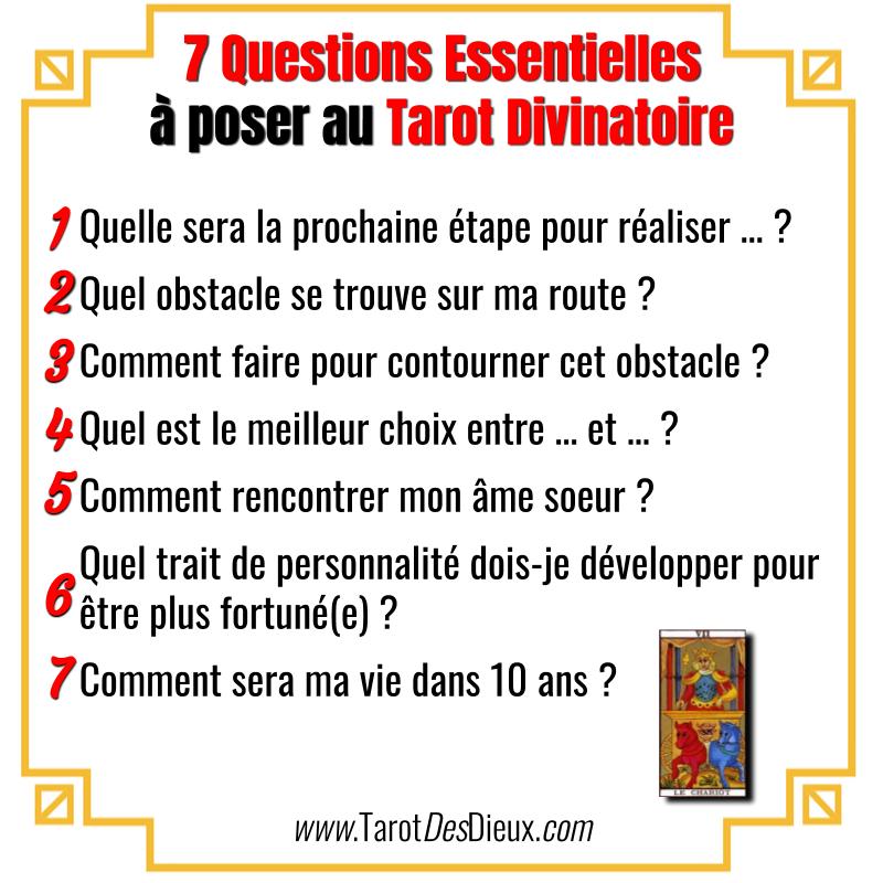 La liste des 7 questions essentielles à poser au tarot divinatoire