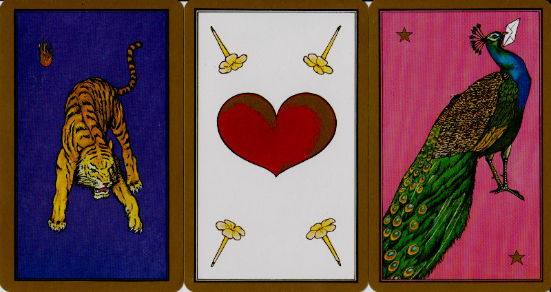 Le tigre, le coeur et le paon du tarot persan